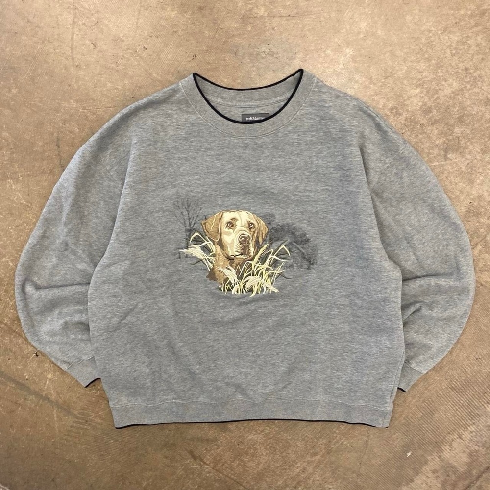 Vintage Dog Nature Animals Croft & Barrow Early 2000s Sweatshirt Crewneck Large
